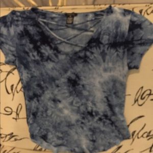 Navy tie dye top